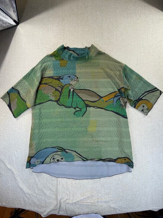 3 Potato Tops - 3 Potato Women Green Black XL NWT Seala Tunic Top 3/4 Sleeve Lightweight Boho